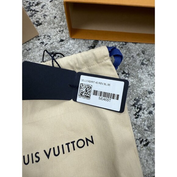 Louis Vuitton Blue Denim Heart Buckle Reversible Belt Made In Spain - Picture 4 of 11